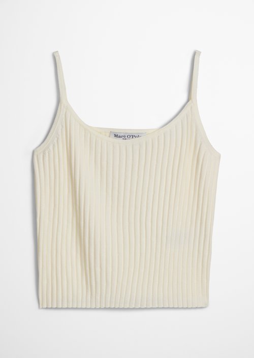 Fine knit top slim — Creamy White