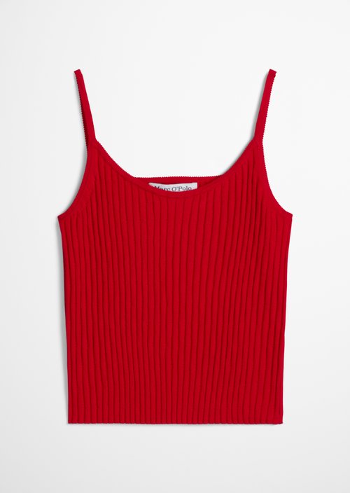 Fine knit top slim — Carmine Red