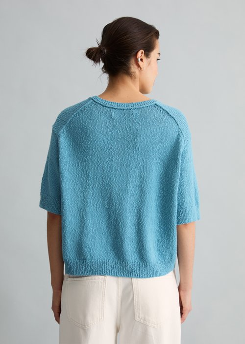 Regular short sleeve cardigan — Blue Dawn
