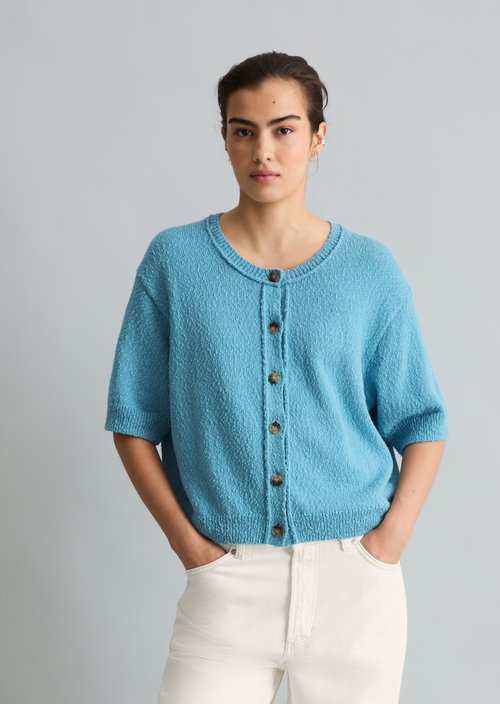 Regular short sleeve cardigan — Blue Dawn