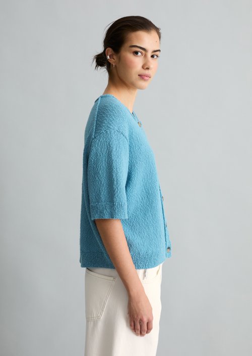 Regular short sleeve cardigan — Blue Dawn