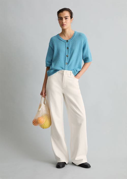 Cardigan manches courtes regular Blue Dawn en vue de face