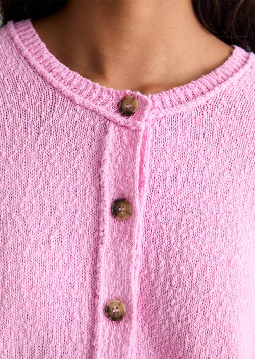 Cardigan manches courtes regular Pale Bubblegum en vue détaillée