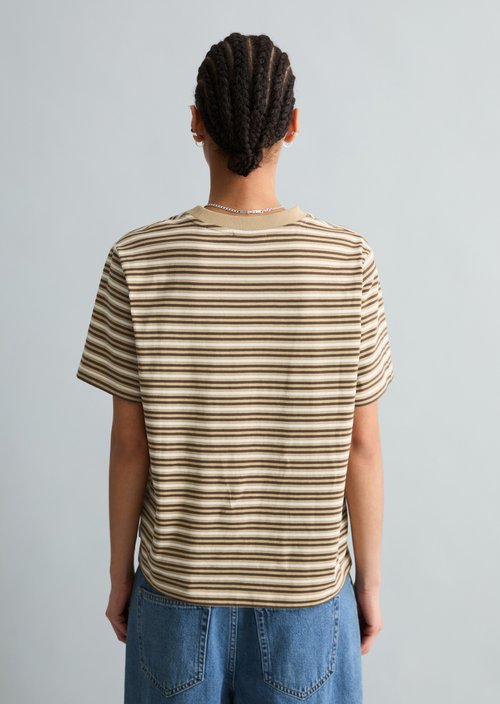 Relaxed striped T-shirt — Medium Beige