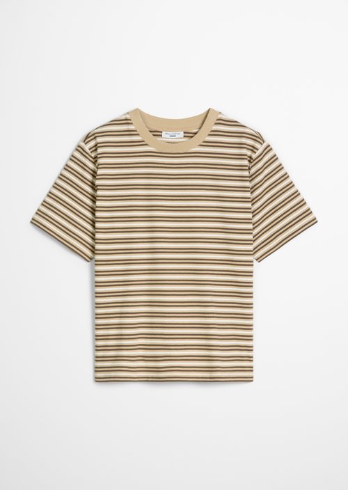 Relaxed striped T-shirt — Medium Beige