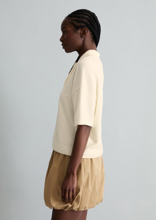 Regular knit polo shirt — Creamy White