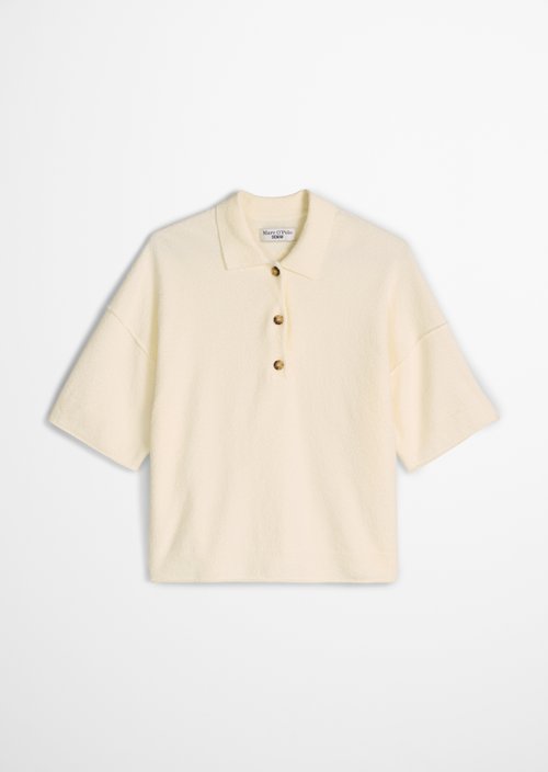 Regular knit polo shirt — Creamy White