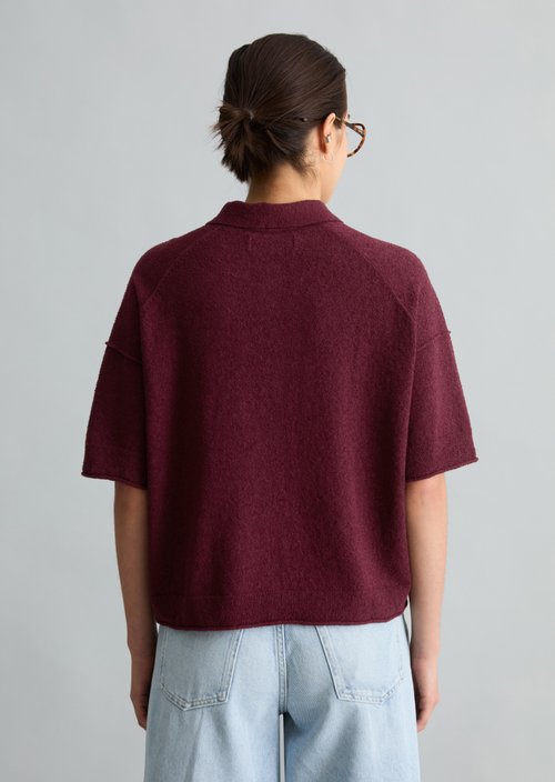 Regular knit polo shirt — Merlot Red