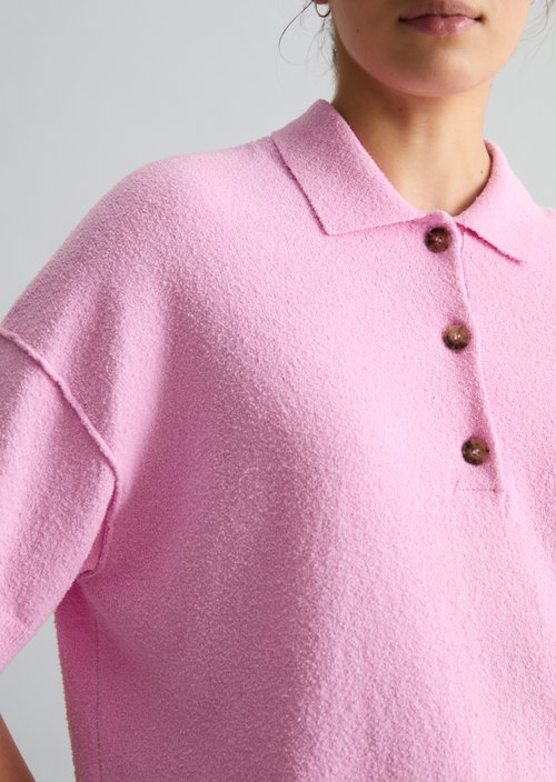 Regular knit polo shirt — Pale Bubblegum