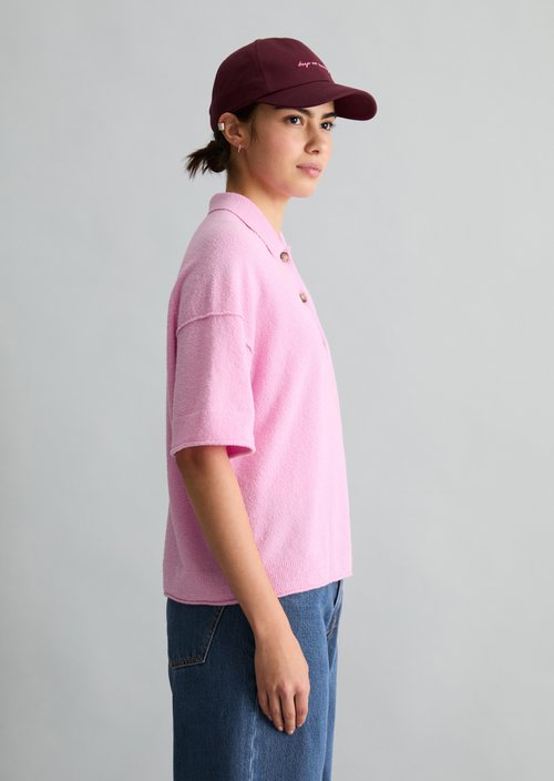Regular knit polo shirt — Pale Bubblegum