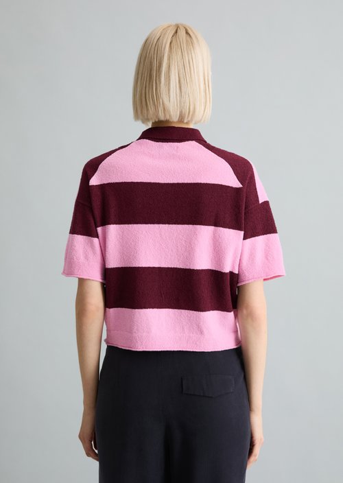 Regular knit polo shirt — Dark Pink