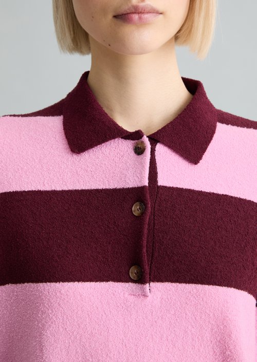 Regular knit polo shirt — Dark Pink