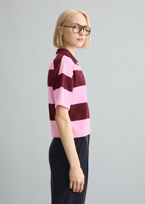 Regular knit polo shirt — Dark Pink