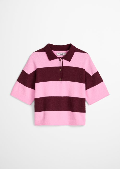 Regular knit polo shirt — Dark Pink