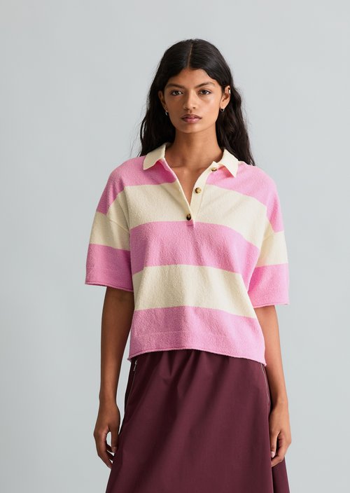 Regular knit polo shirt — Light Pink