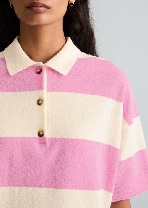 Regular knit polo shirt — Light Pink