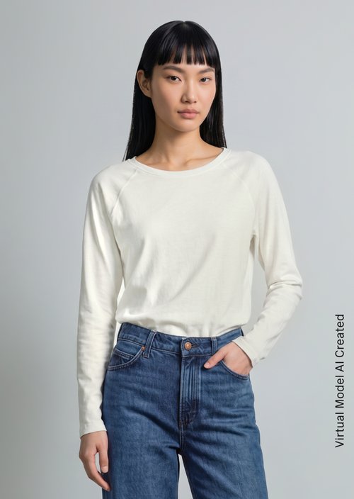 Relaxed-fit long-sleeve shirt — Silky White