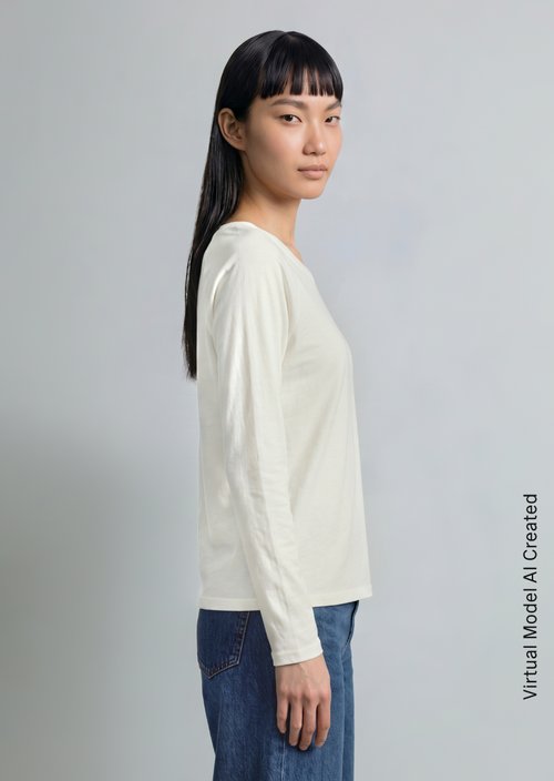 Relaxed-fit long-sleeve shirt — Silky White