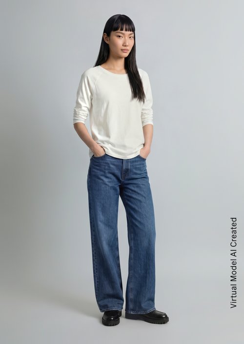 Relaxed-fit long-sleeve shirt — Silky White