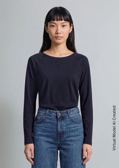 Relaxed-fit long-sleeve shirt — Blue Depths
