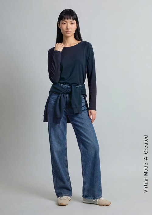 Relaxed-fit long-sleeve shirt — Blue Depths
