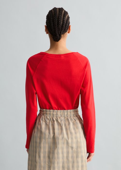 Relaxed-fit long-sleeve shirt — Carmine Red