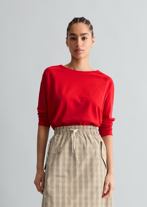 Relaxed-fit long-sleeve shirt — Carmine Red
