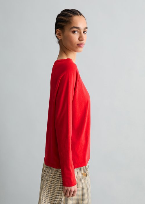 Relaxed-fit long-sleeve shirt — Carmine Red