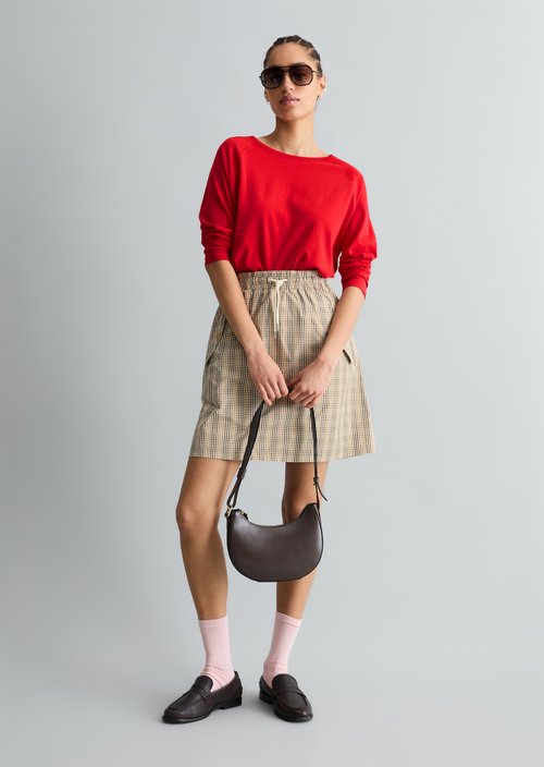 Relaxed-fit long-sleeve shirt — Carmine Red