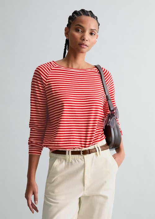 Striped longsleeve relaxed — Light Red