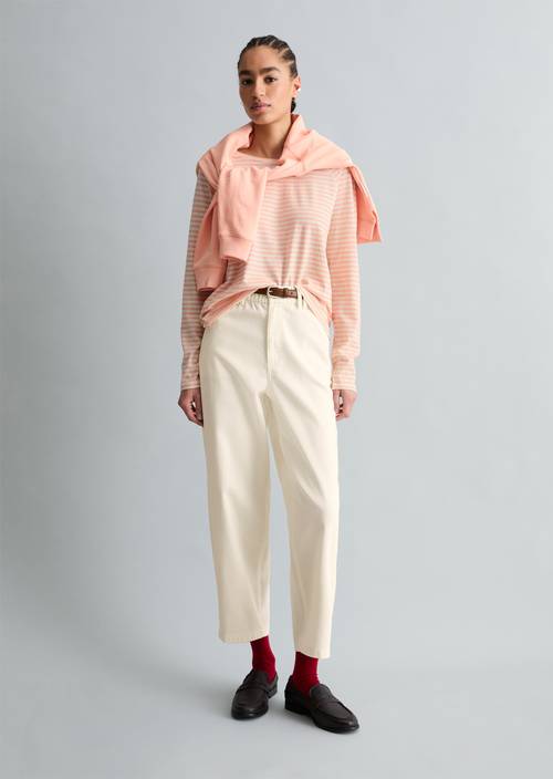 Gestreiftes Longsleeve relaxed Light Pink in Frontalansicht