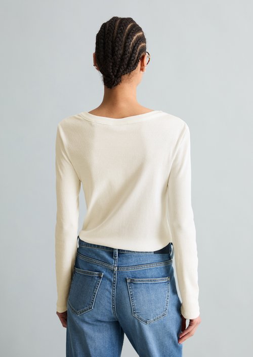 Serafino longsleeve regular — Silky White