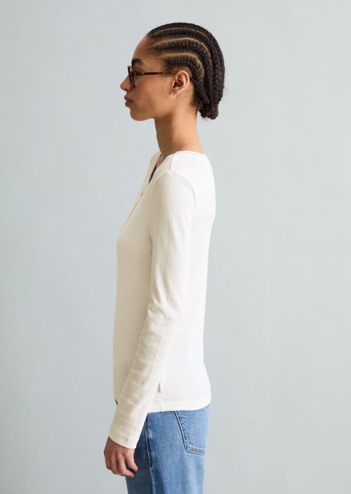 Serafino longsleeve regular — Silky White