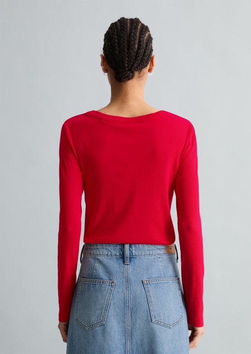 Serafino longsleeve regular — Carmine Red