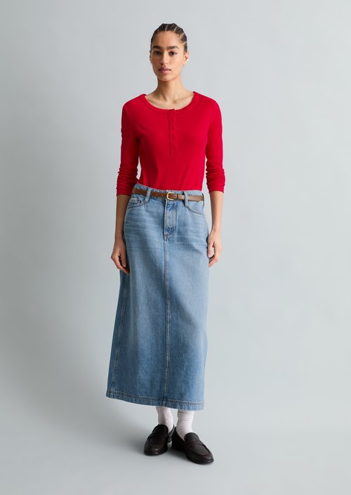 Serafino longsleeve regular — Carmine Red
