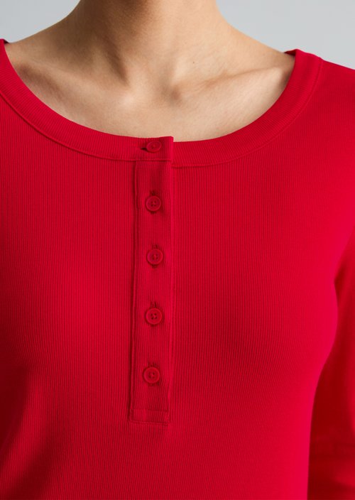 Serafino longsleeve regular — Carmine Red