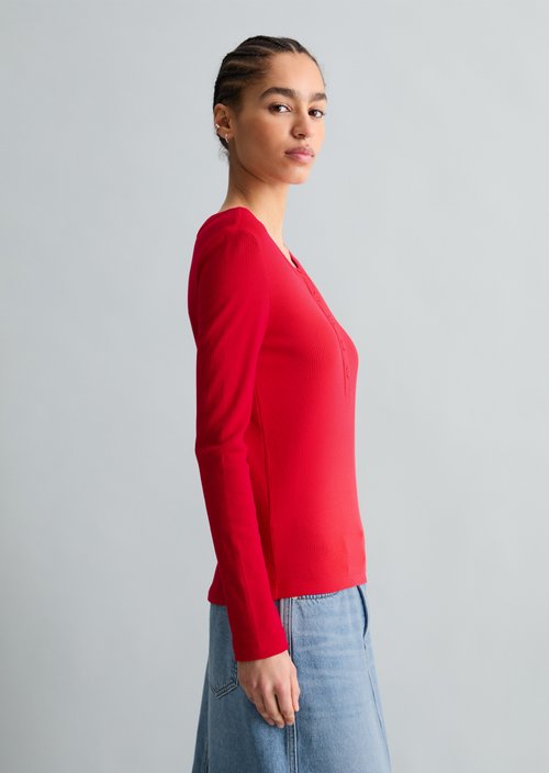 Serafino longsleeve regular — Carmine Red