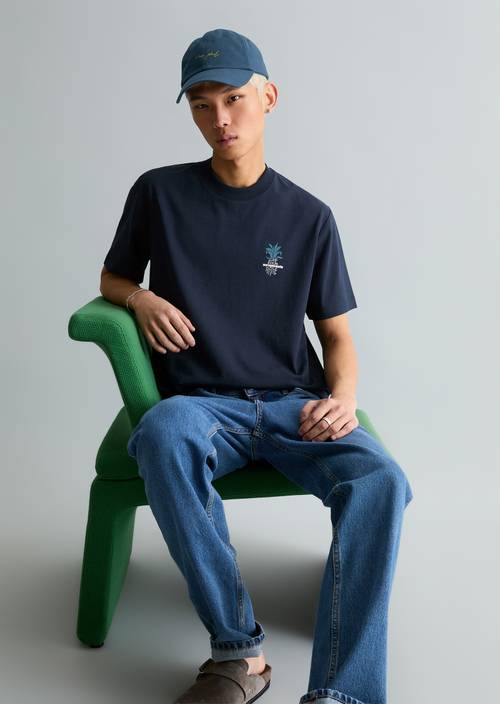 T-shirt DfC relaxed Navy Teal en vue de face