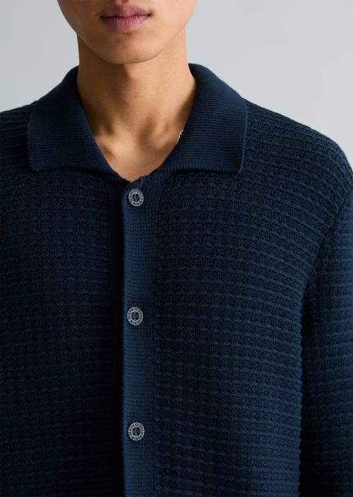 Cárdigan DfC suelto Navy Teal en vista detallada