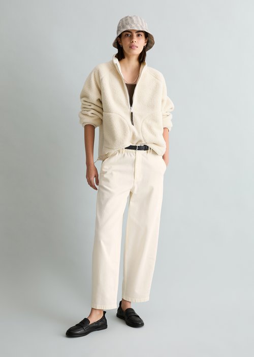 Relaxed teddy sweatshirt — Creamy White