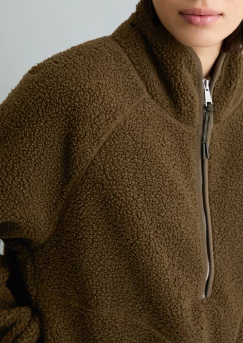 Teddy-Sweatshirt relaxed Hazelnut Brown in Detailansicht
