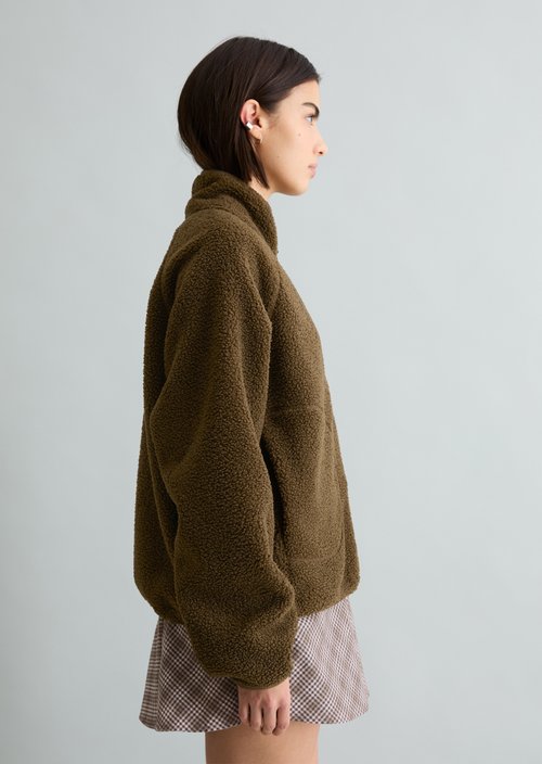 Relaxed teddy sweatshirt — Hazelnut Brown