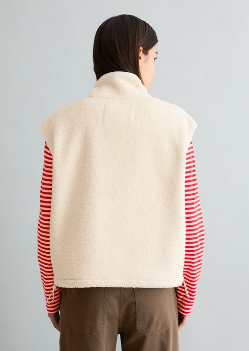 Relaxed teddy vest — Creamy White