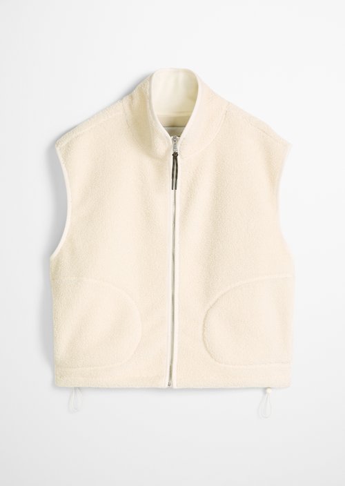 Relaxed teddy vest — Creamy White