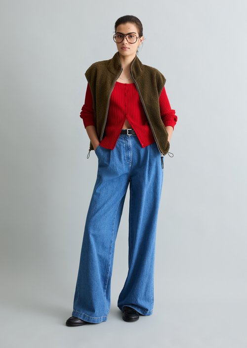 Relaxed teddy vest — Hazelnut Brown