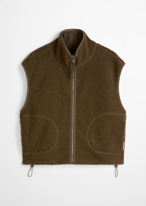 Relaxed teddy vest — Hazelnut Brown