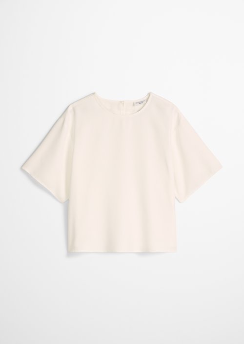 Crop blouse shirt relaxed — Silky White