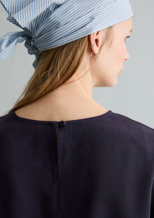 Crop blouse shirt relaxed — Blue Depths
