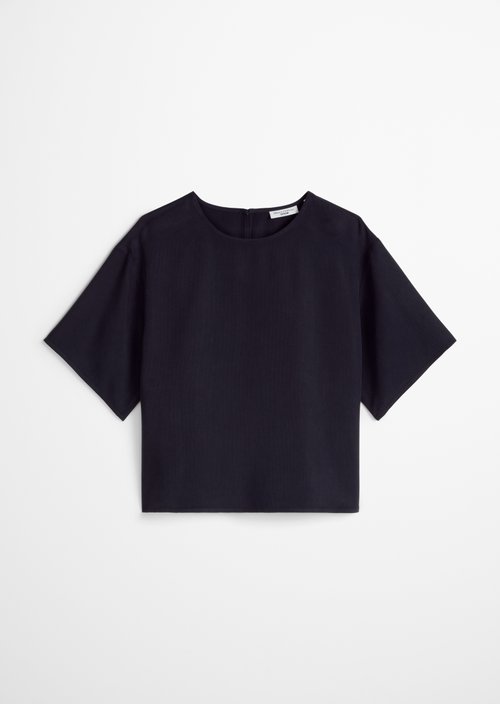 Crop blouse shirt relaxed — Blue Depths