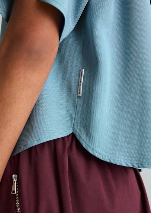 Crop-Blusenshirt relaxed Blue Dawn in Detailansicht